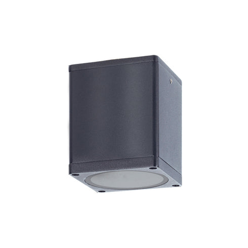 ^GU10  SQUARE CEILING LUMINAIRE 230V AC DARK GREY IP65 GU10 MAX.35W